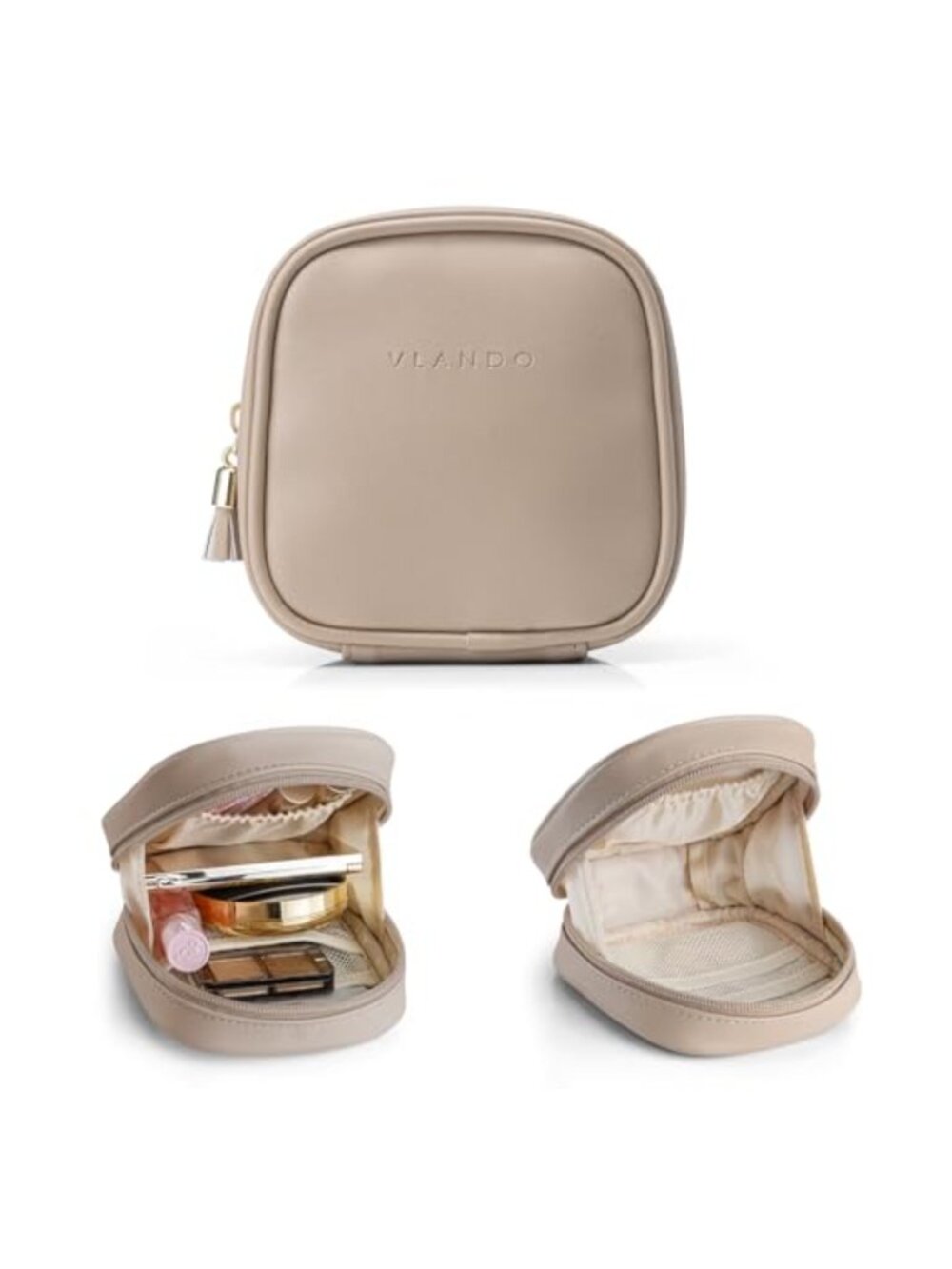 Small Makeup Bag Wide-Open Zipper Portable Travel Cosmetic Pouch